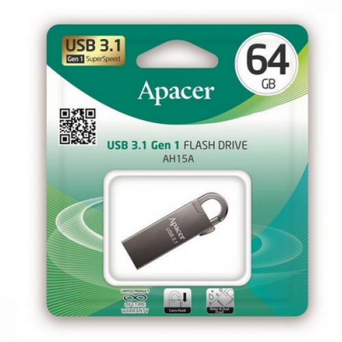 Флеш пам'ять USB 64 Gb Apacer AH15A Ashy USB 3.1 (AP64GAH15AA-1) - зображення 5