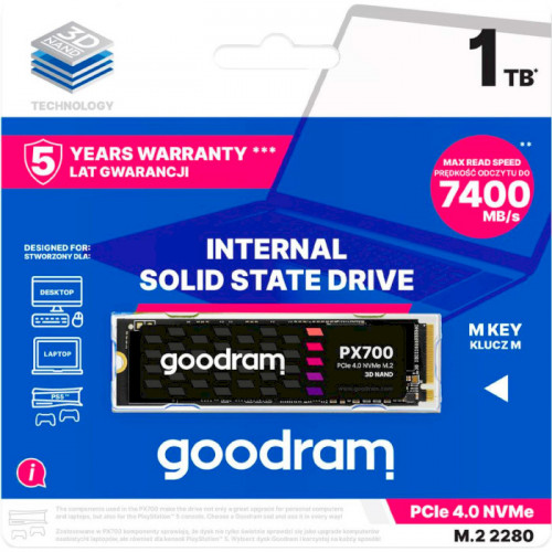 Накопичувач SSD NVMe M.2 1000GB Goodram PX700 (SSDPR-PX700-01T-80) - зображення 4