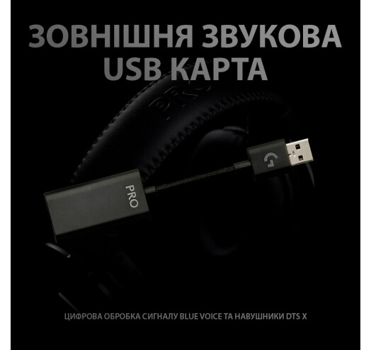 Гарнітура Logitech G PRO X Gaming Headset BLACK USB (981-000818) - зображення 7