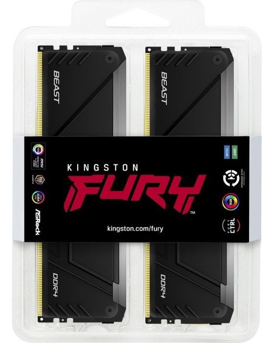 Пам'ять DDR4 RAM_32Gb (2x16Gb) 3200Mhz Kingston Fury Beast RGB (KF432C16BB12AK2\/32) - зображення 3