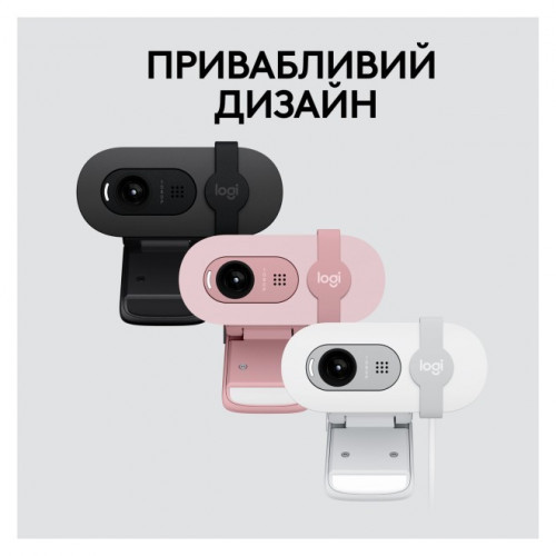 Вебкамера Logitech BRIO 100 Pink - зображення 12