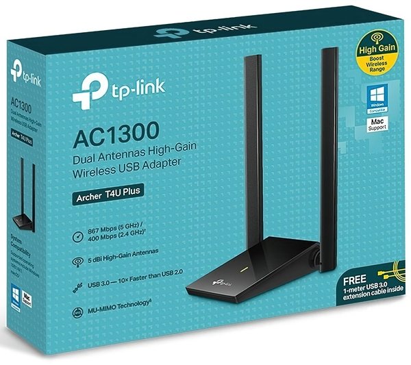 Мережева карта Wireless USB Wi-Fi TP-Link ARCHER T4U PLUS - зображення 4