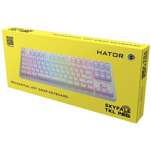 Клавіатура Hator Skyfall 2 TKL Pro Orange USB White (HTK-751) - зображення 6