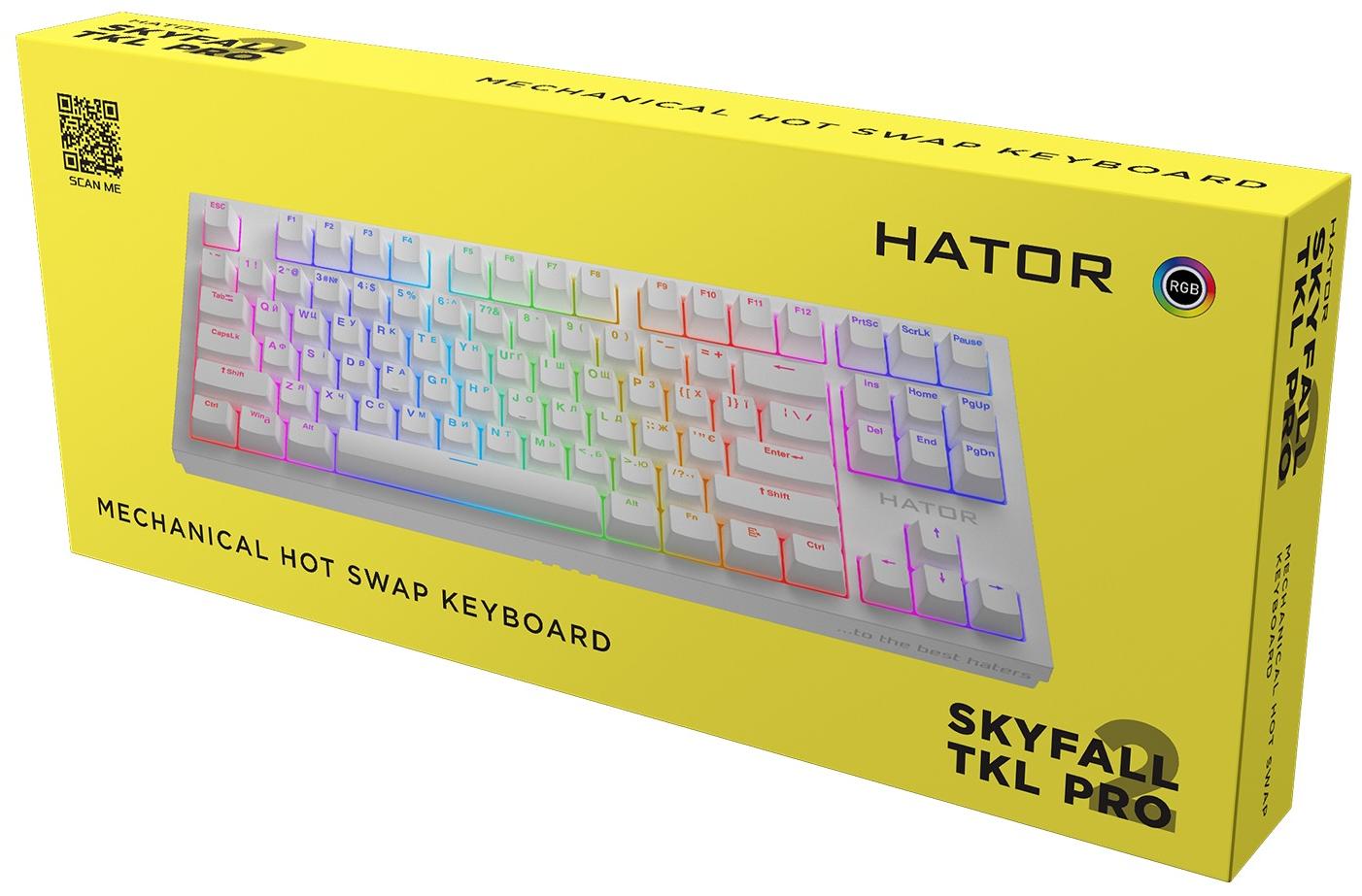 Клавіатура Hator Skyfall 2 TKL Pro Orange USB White (HTK-751) - зображення 6