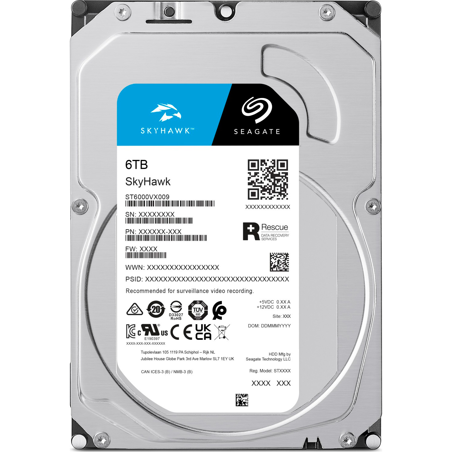 Жорсткий диск HDD 6000Gb Seagate SkyHawk - зображення 1