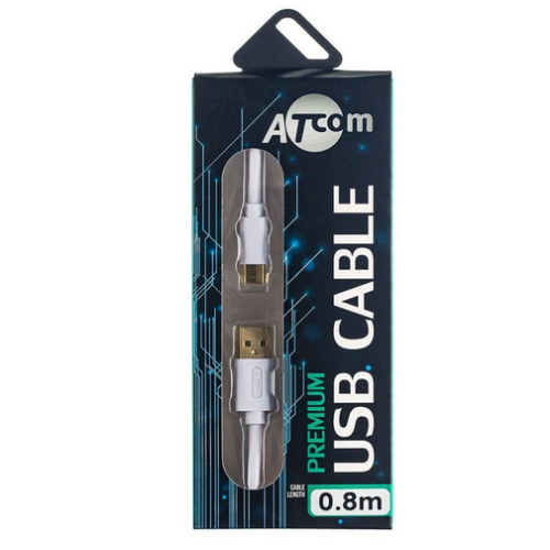 Кабель USB-C to Lightning Atcom, A15277, 0.8 м, білий - зображення 3