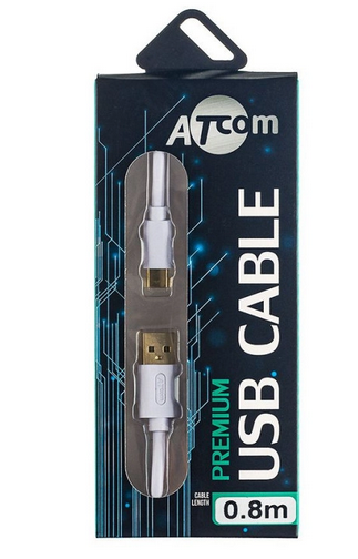 Кабель USB-C to Lightning Atcom, A15277, 0.8 м, білий - зображення 3