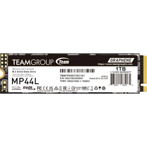 Накопичувач SSD NVMe M.2 1000GB TEAM MP44L (TM8FPK001T0C101) - зображення 1