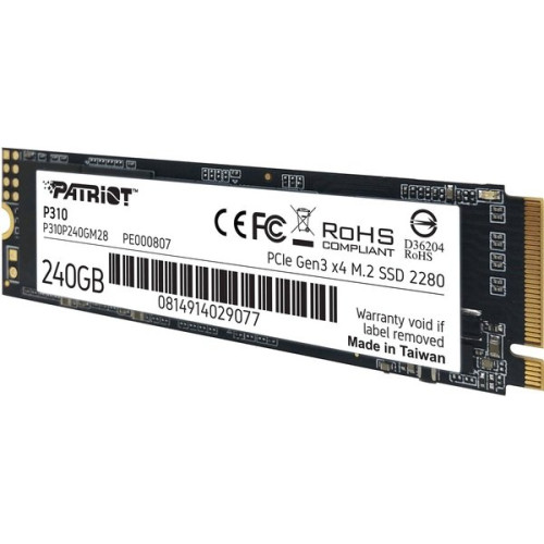 Накопичувач SSD NVMe M.2 240GB Patriot P310 (P310P240GM28) - зображення 4