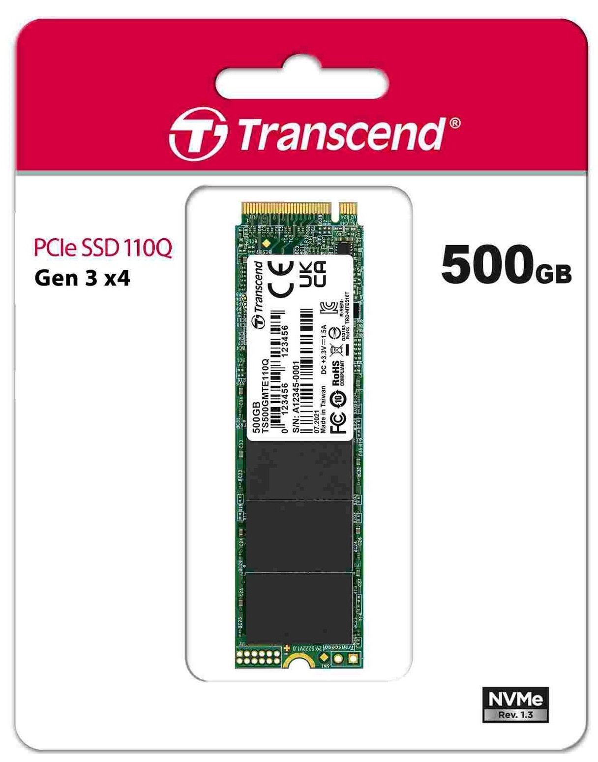 Накопичувач SSD NVMe M.2 500GB Transcend MTE110Q (TS500GMTE110Q) - зображення 4