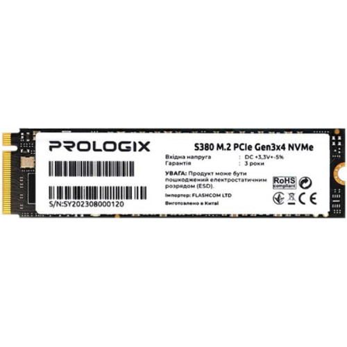 Накопичувач SSD NVMe M.2 256GB Prologix S380 (PRO256GS380) - зображення 1