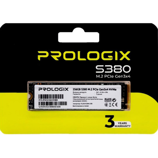 Накопичувач SSD NVMe M.2 256GB Prologix S380 (PRO256GS380) - зображення 3