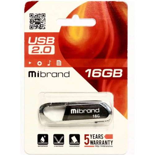 Флеш пам'ять USB 16Gb Mibrand Aligator Grey USB2.0, брелок, метал + пластик - зображення 3