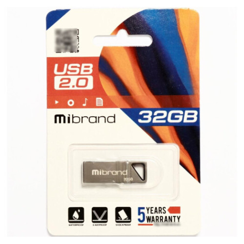 Флеш пам'ять USB 32 Gb Mibrand Stingray Grey USB2.0, метал - зображення 3