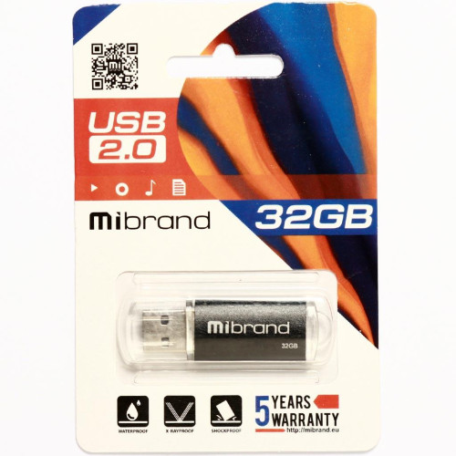 Флеш пам'ять USB 32 Gb Mibrand Cougar Black USB 2.0, пластик - зображення 3