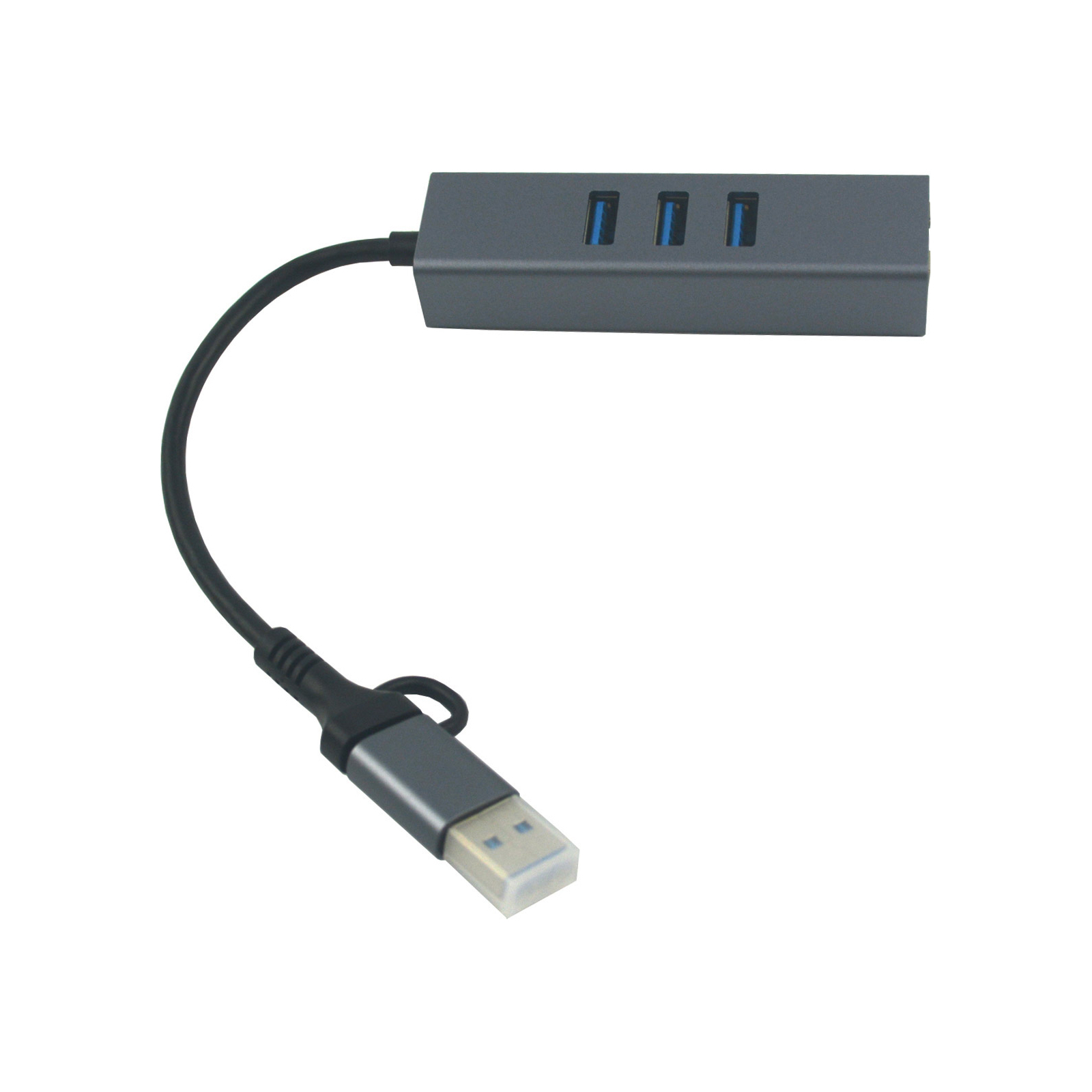 Концентратор USB 3.0 Dynamode Type-C\/Type-A to 3x USB 3.0 & RJ45 Gigabit Lan (DM-AD-GLAN-U3) - зображення 3