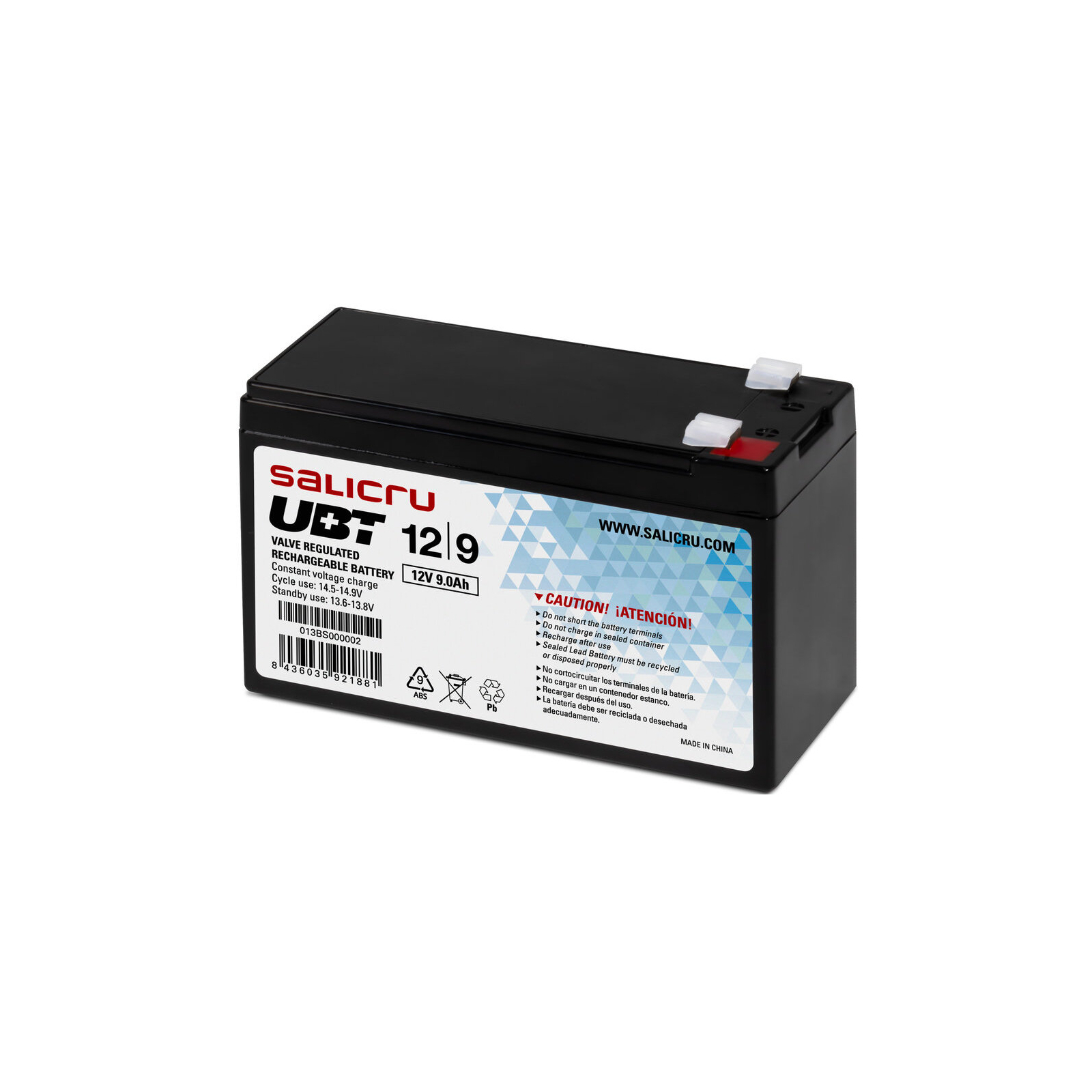 Акумуляторна батарея Salicru UBT12\/9 AGM 12V 9Ah (013BS000002) - зображення 1