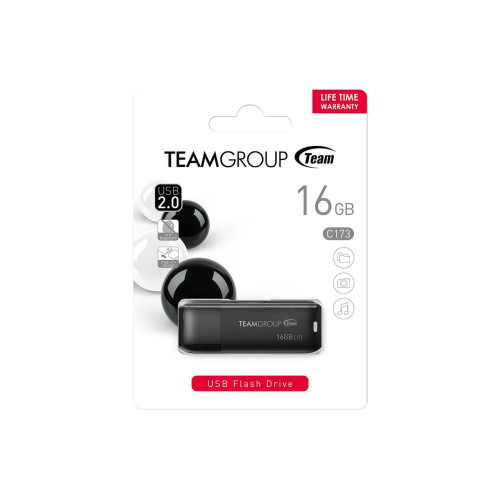 Флеш пам'ять USB 16Gb Team C173 Pearl Black USB 2.0 - зображення 3