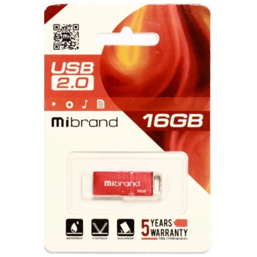 Флеш пам'ять USB 16Gb Mibrand Chameleon Red USB 2.0 - зображення 3