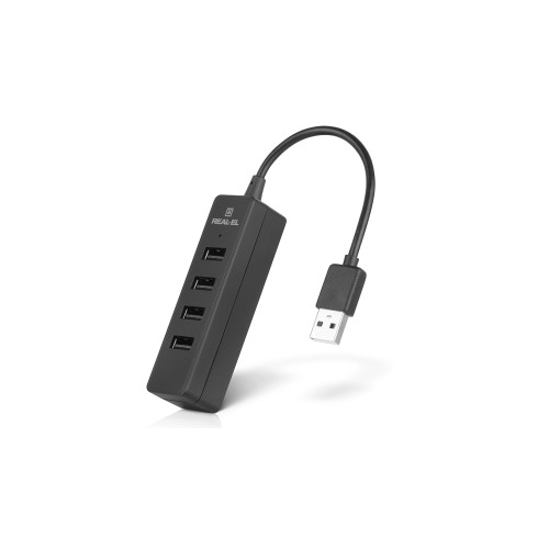 Концентратор USB 2.0 REAL-EL HQ-154 black 4 порти - зображення 3