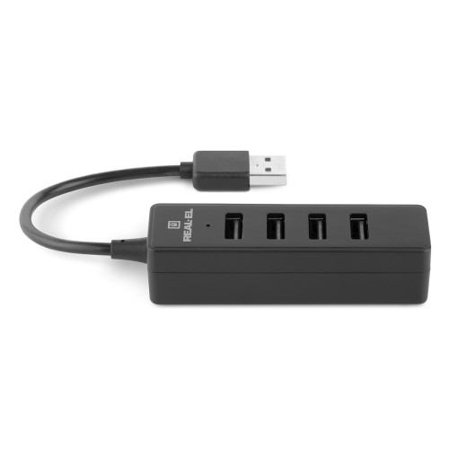 Концентратор USB 2.0 REAL-EL HQ-154 black 4 порти - зображення 4