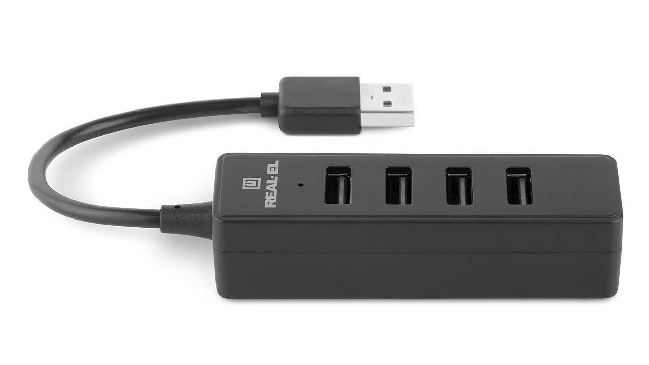 Концентратор USB 2.0 REAL-EL HQ-154 black 4 порти - зображення 4