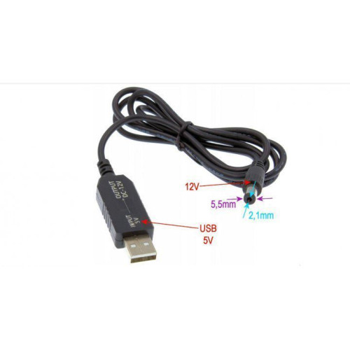 Кабель живлення USB to DC 12V, 5.5 х 2.1 мм, RCI (C512) - зображення 2