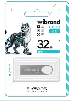 Флеш пам'ять USB 32 Gb Wibrand Irbis Silver USB 2.0 - зображення 2