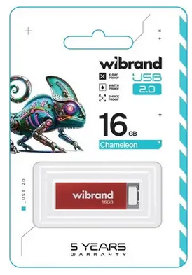 Флеш пам'ять USB 16Gb Wibrand Chameleon Red USB 2.0 - зображення 2