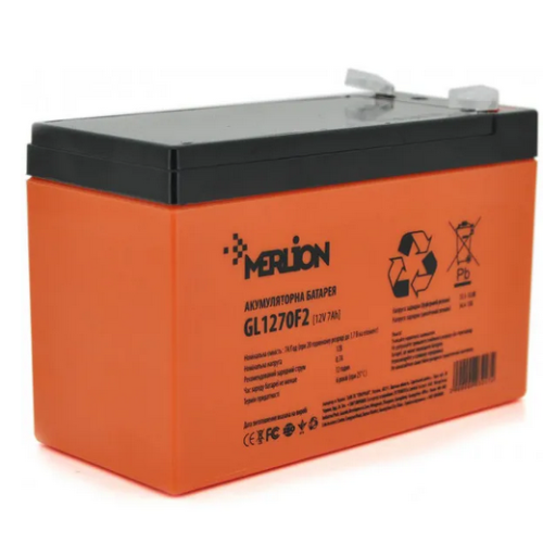 Акумуляторна батарея Merlion GL1270F2 AGM GEL 12V  7.0Ah гелева - зображення 1