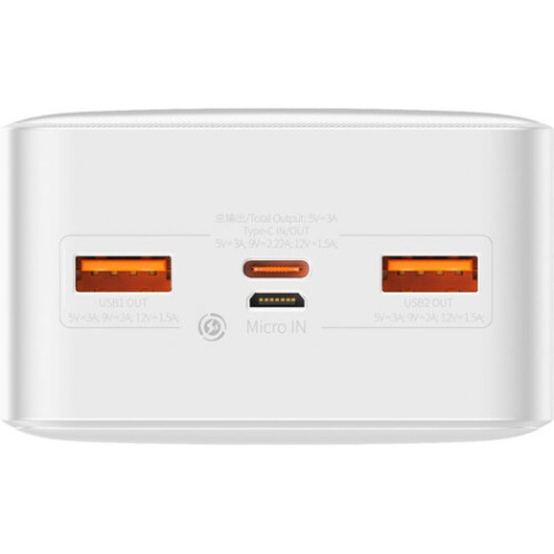 Батарея POWER BANK Baseus Bipow Display 30000mAh 20W White - зображення 4