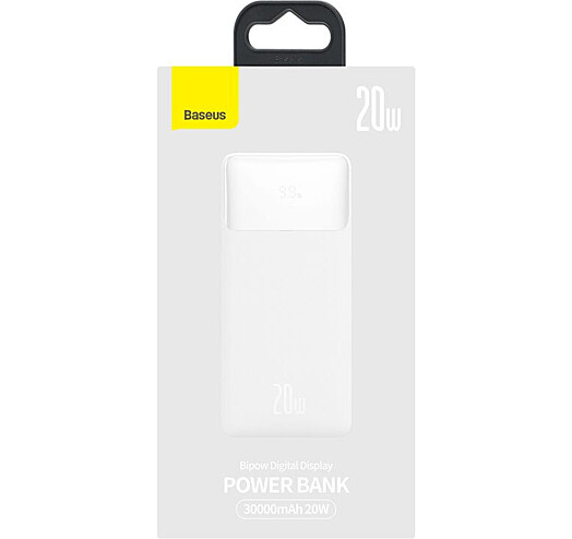 Батарея POWER BANK Baseus Bipow Display 30000mAh 20W White - зображення 8