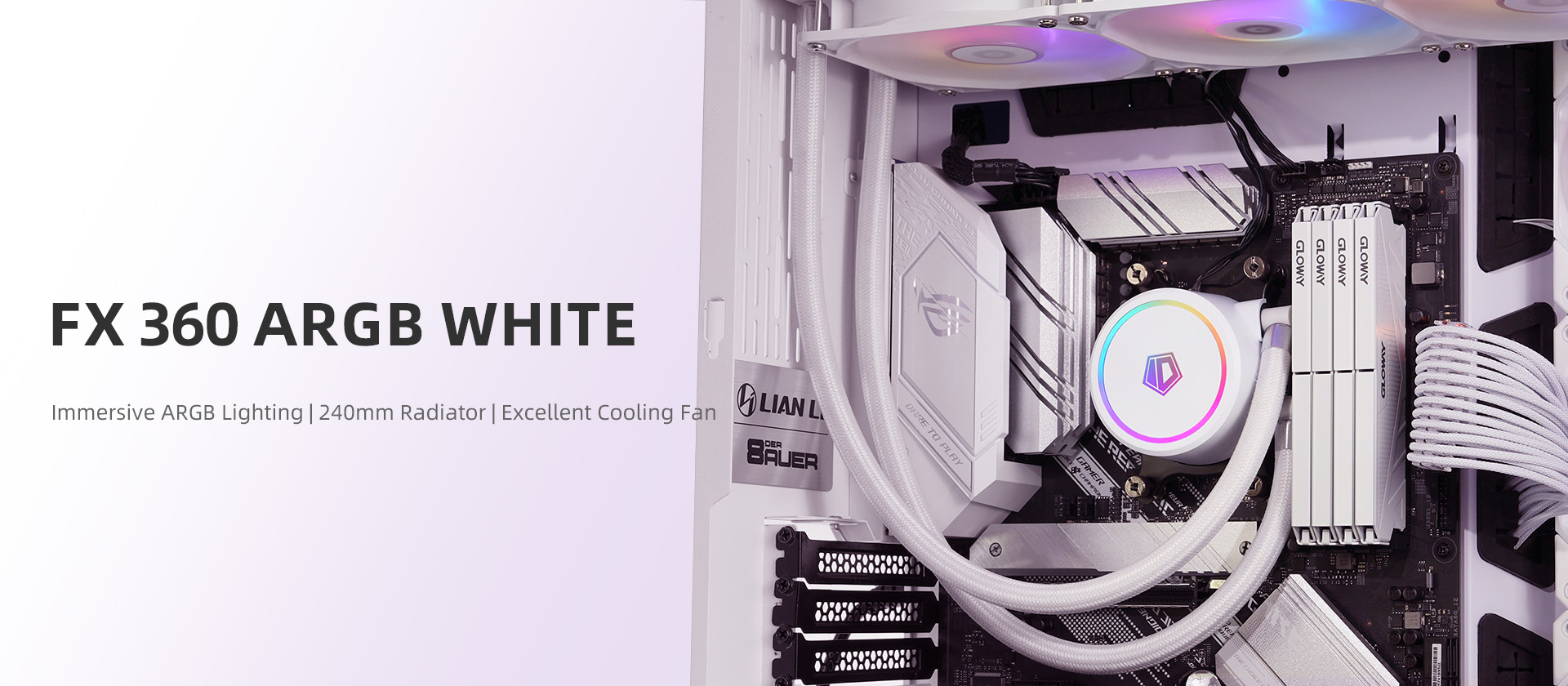 Система водяного охолодження ID-Cooling FX360 ARGB WHITE - зображення 7