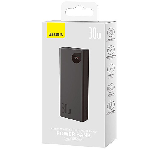 Батарея POWER BANK Baseus Adaman Metal 20000mAh 30W - зображення 6