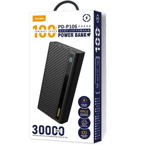 Батарея POWER BANK Proda Azeada 30000mAh PD100W Black (PD-P106-BK) - зображення 4