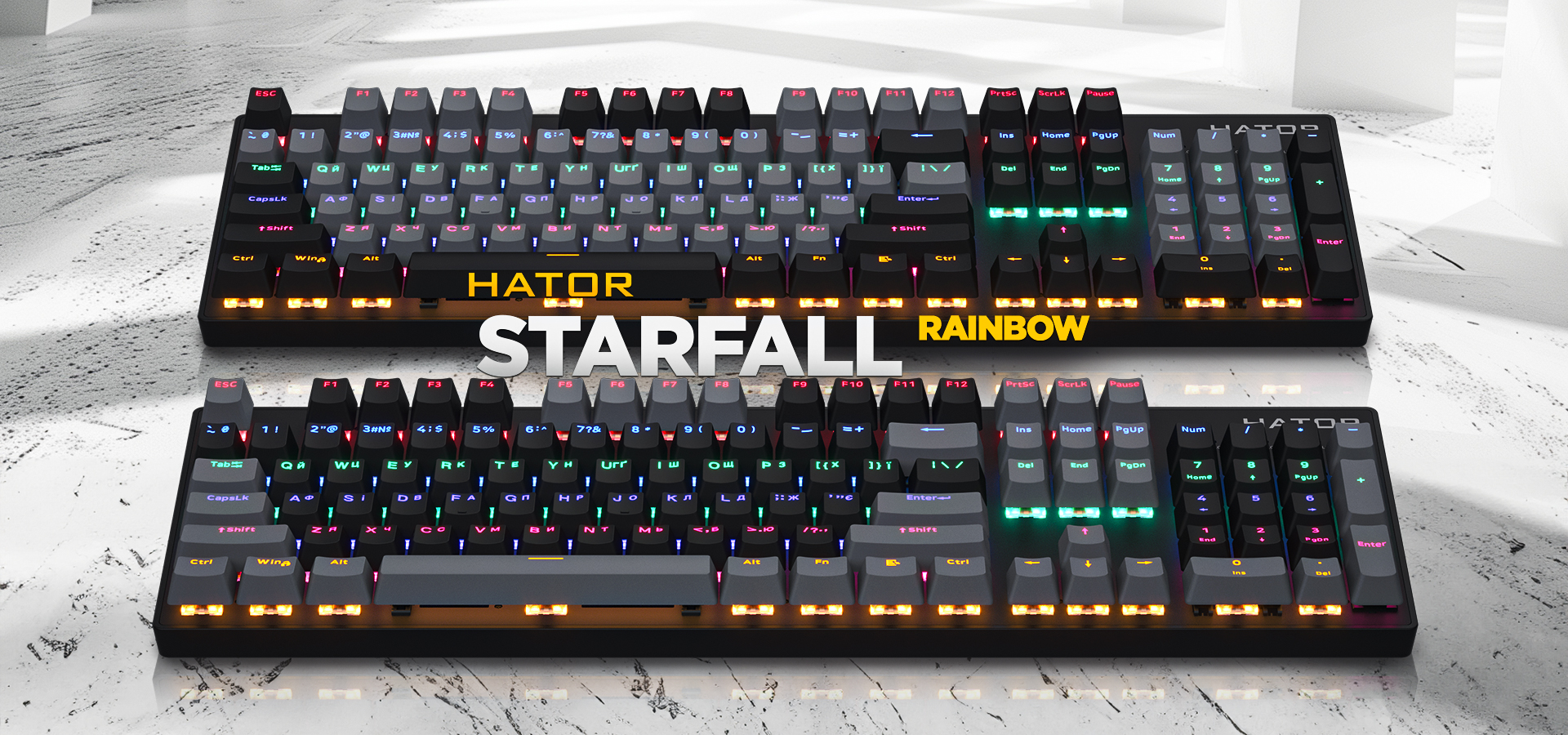 Клавіатура Hator Starfall Rainbow Origin Blue (HTK-609-BBG) - зображення 8