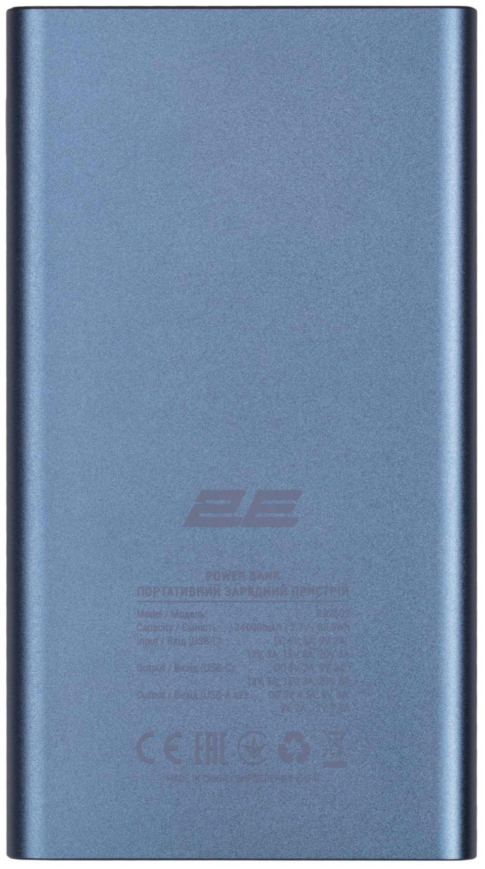 Батарея POWER BANK 2E 2E-PB2502-STEEL 100W (24000 мАг) - зображення 3