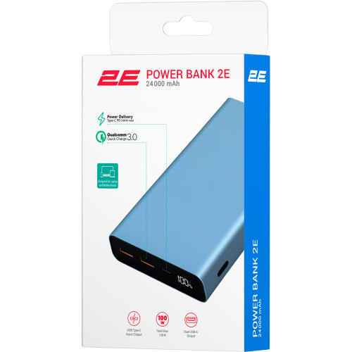 Батарея POWER BANK 2E 2E-PB2502-STEEL 100W (24000 мАг) - зображення 6