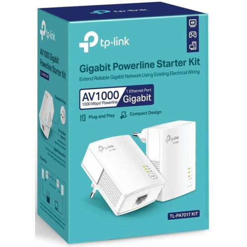 Мережевий адаптер PowerLine TP-Link Gigabit Powerline Starter Kit TL-PA7017KIT - зображення 8