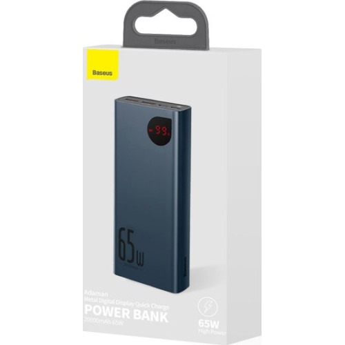 Батарея POWER BANK Baseus Adaman Metal 20000mAh 65W - зображення 5