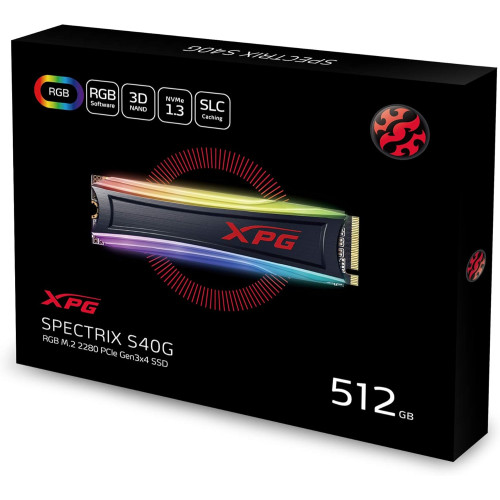 Накопичувач SSD NVMe M.2 512GB A-DATA XPG SPECTRIX S40G RGB (AS40G-512GT-C) - зображення 3