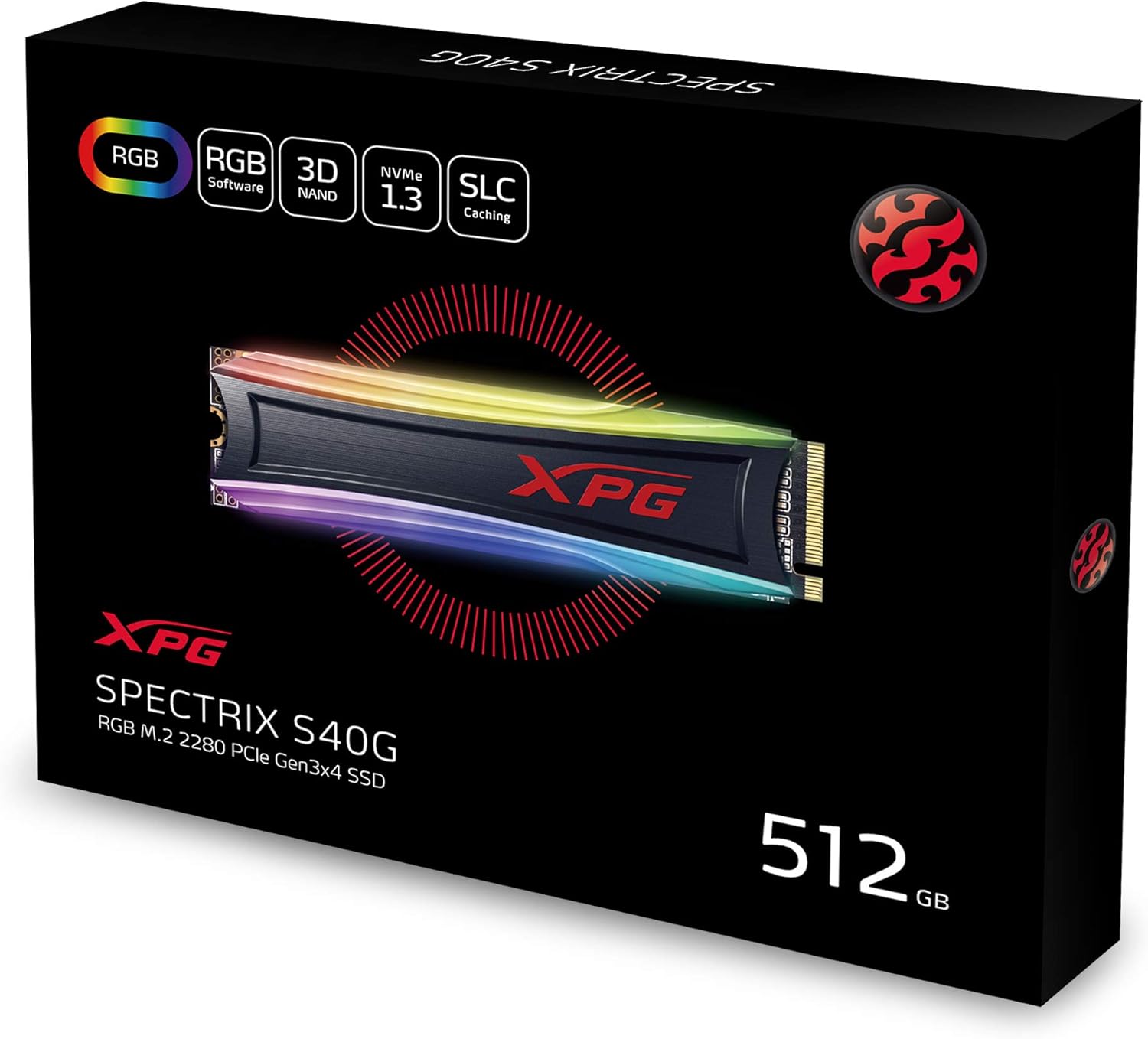 Накопичувач SSD NVMe M.2 512GB A-DATA XPG SPECTRIX S40G RGB (AS40G-512GT-C) - зображення 3