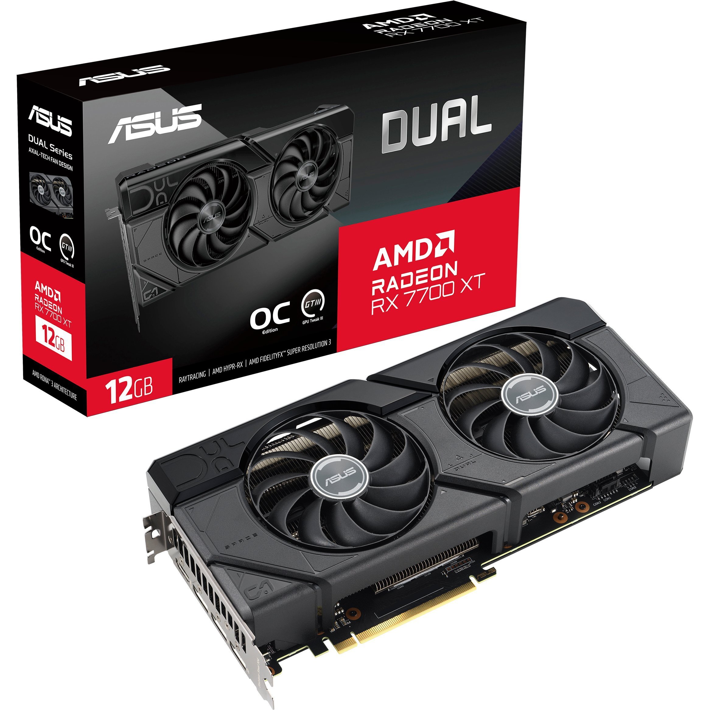 Відеокарта ATI Radeon RX 7700 XT 12 Gb GDDR6 Asus (DUAL-RX7700XT-O12G) - зображення 1