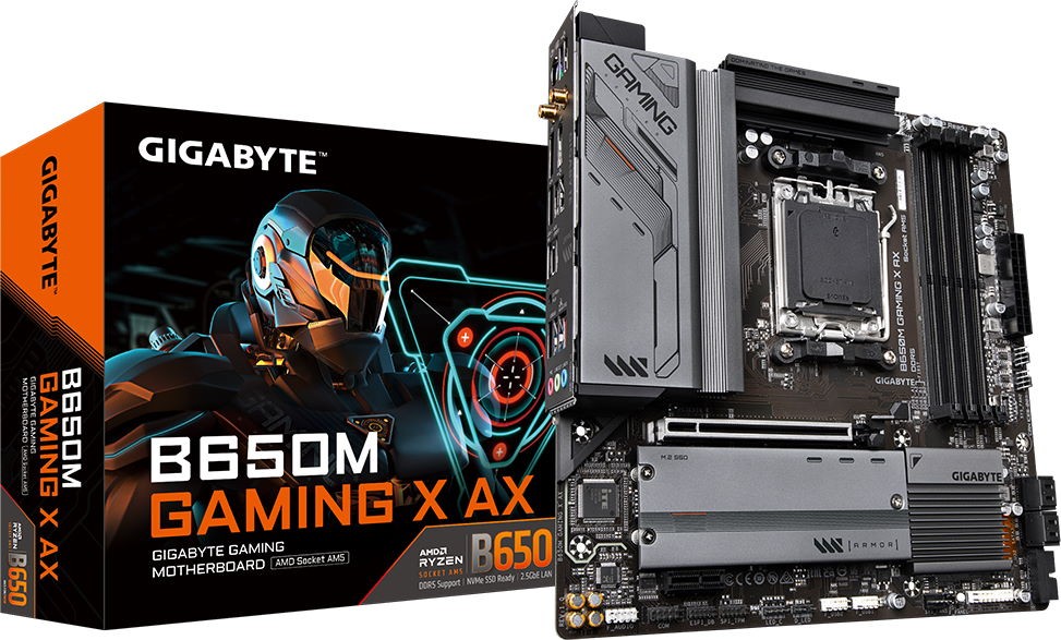 Мат. плата AM5 Gigabyte B650M GAMING X AX - зображення 1