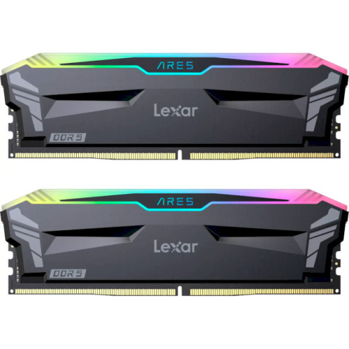 Пам'ять DDR5 RAM_32Gb (2x16Gb) 6400Mhz Lexar Ares RGB Black (LD5EU016G-R6400GDLA) - зображення 1