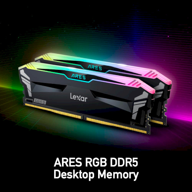 Пам'ять DDR5 RAM_32Gb (2x16Gb) 6400Mhz Lexar Ares RGB Black (LD5EU016G-R6400GDLA) - зображення 5