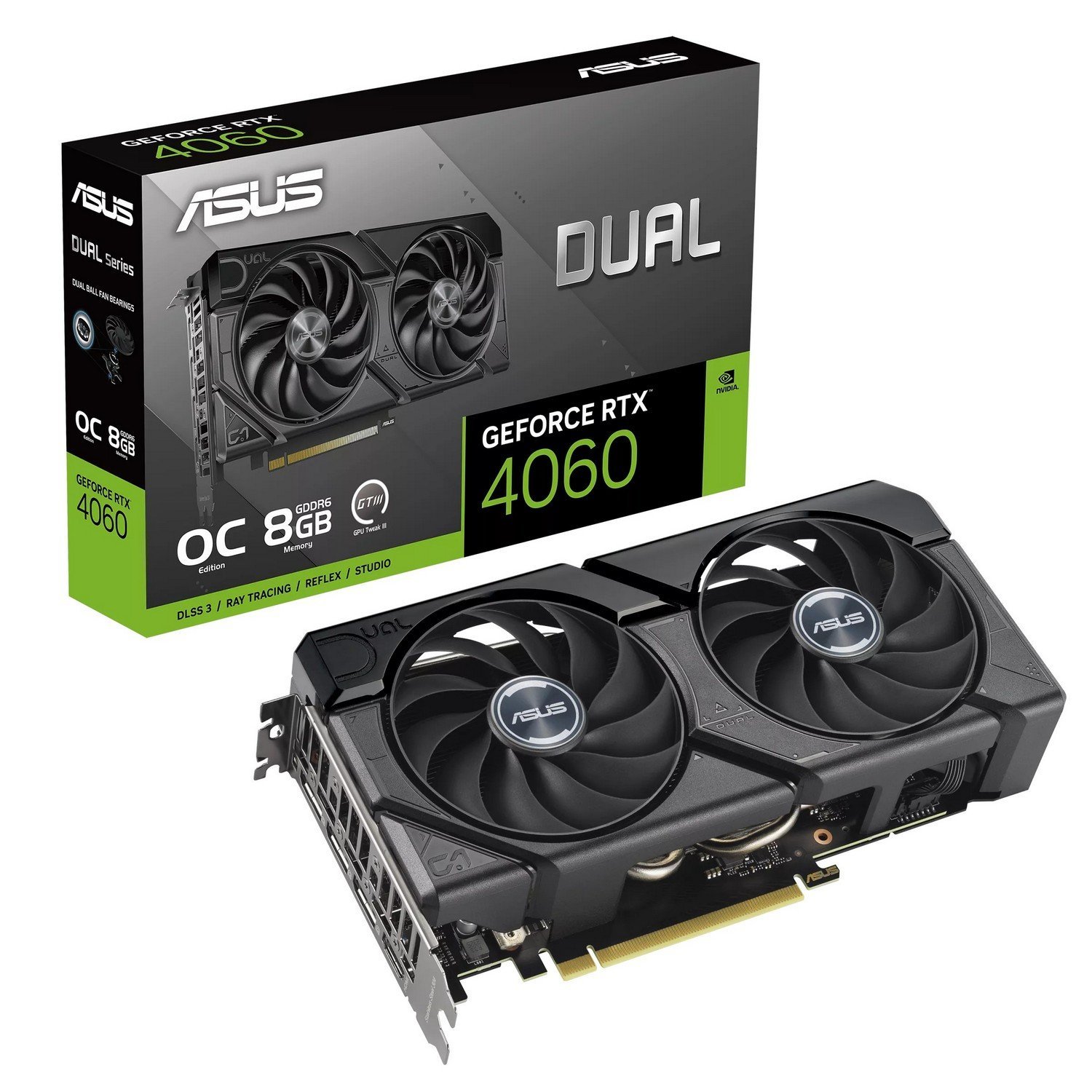 Відеокарта GeForce RTX 4060 8 GDDR6 Asus DUAL EVO OC Edition (DUAL-RTX4060-O8G-EVO) - зображення 1