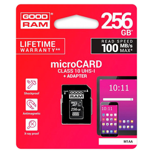 MicroSDXC 256 Gb Goodram class 10 UHS-I (M1AA-2560R12) - зображення 3