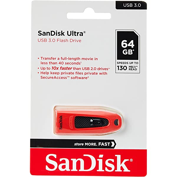 Флеш пам'ять USB 64 Gb SANDISK Ultra Red USB 3.0 - зображення 4