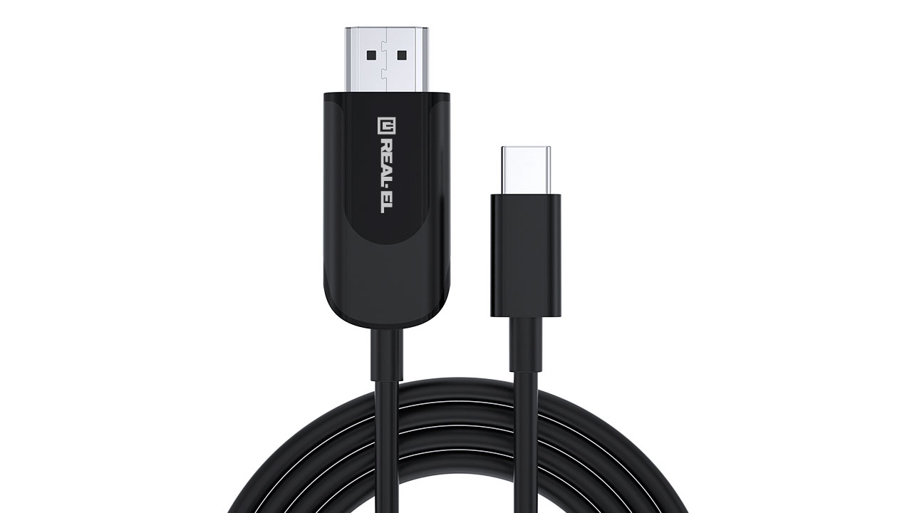 Кабель USB Type C to HDMI, REAL-EL CHD-180, 4K 60Hz, 1.8 м - зображення 1